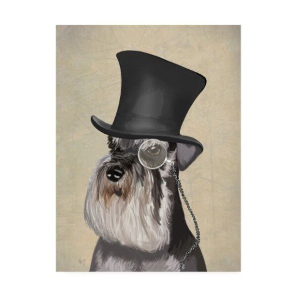 Fab Funky 'Schnauzer, Formal Hound And Hat' Canvas Art, 35x47, Trademark Fine Art, Mfr#: WAG12855-C3547GG